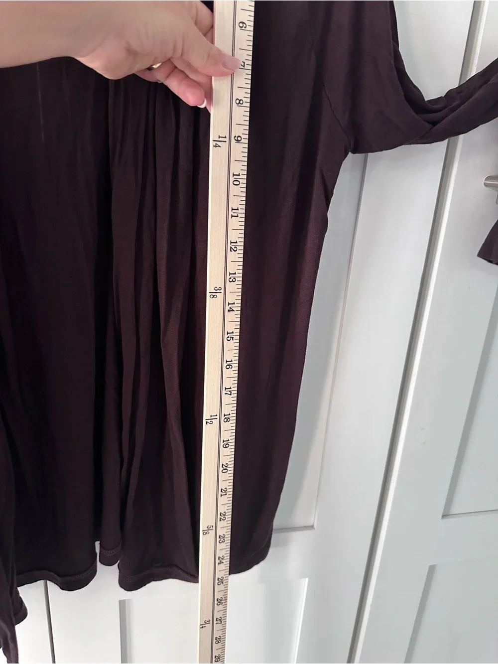 Eileen Fisher brown Open Drape Front Cardigan